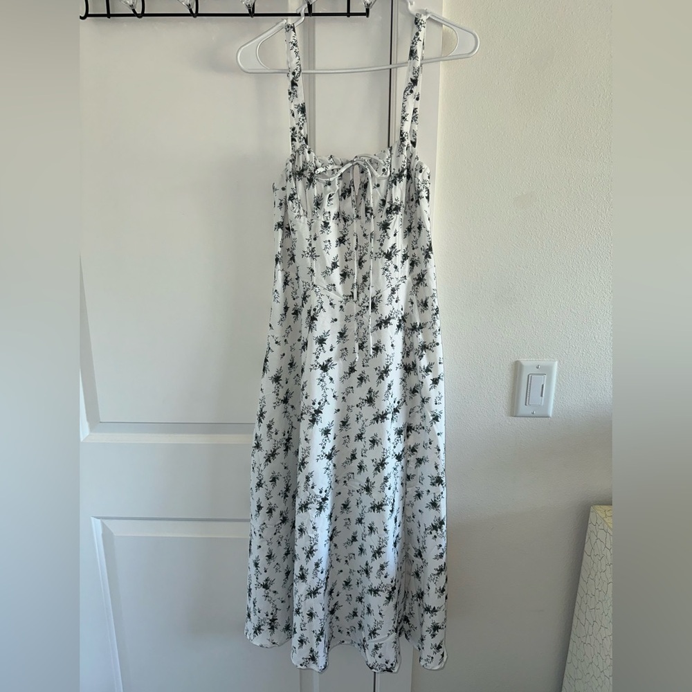 Amazon Green and White Floral Midi Dress